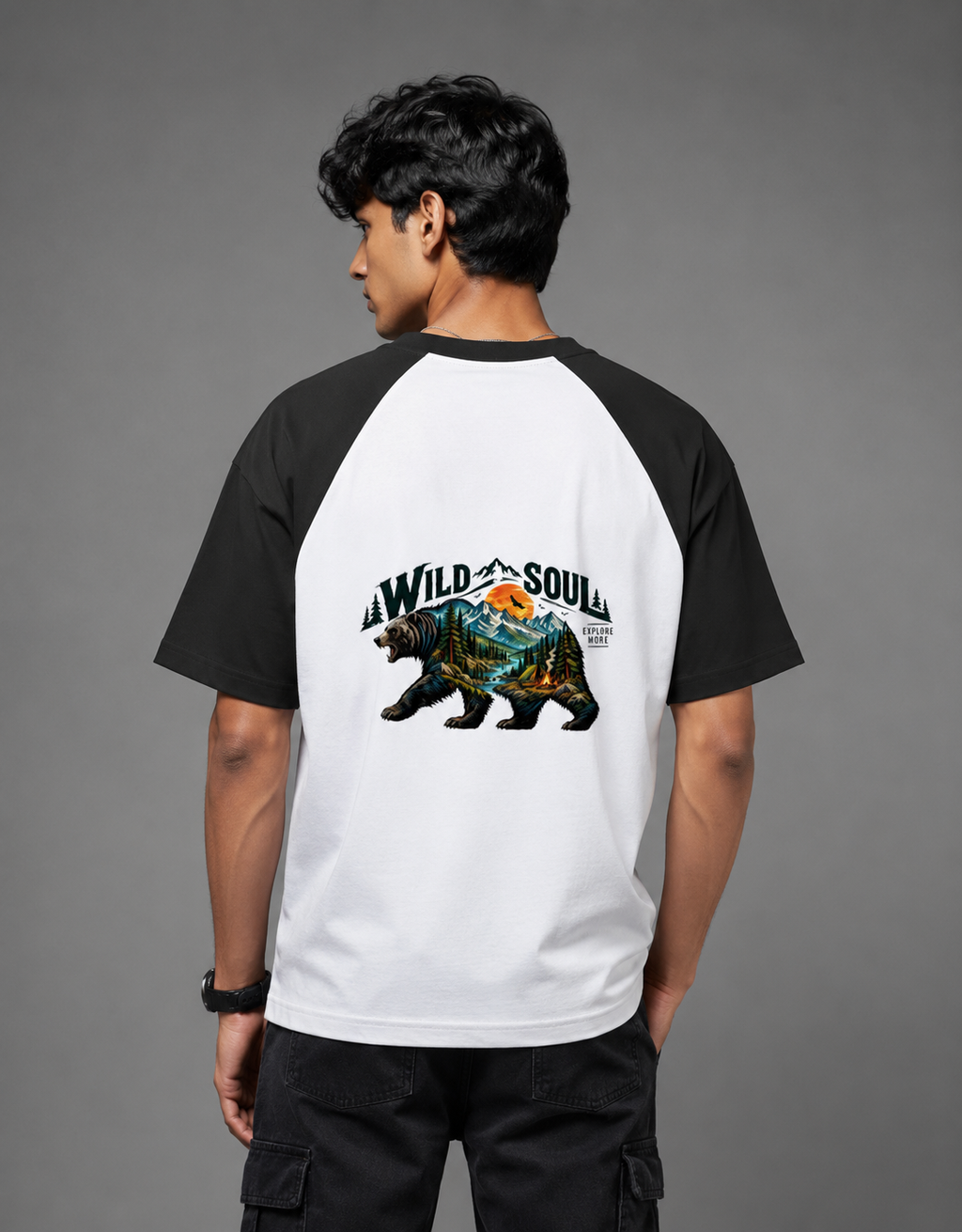 Wild Soul Premium 100% cotton 180GSM Unisex Oversized Raglan t-shirt