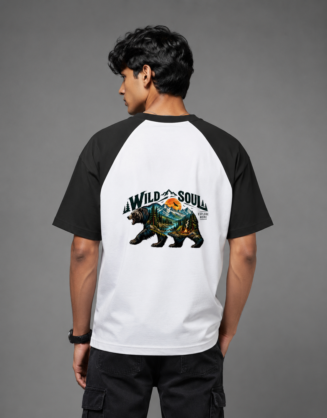 Wild Soul Premium 100% cotton 180GSM Unisex Oversized Raglan t-shirt