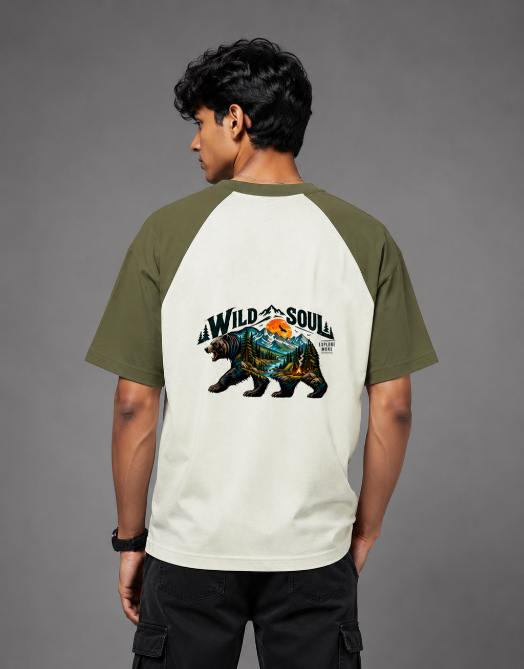 Wild Soul Premium 100% cotton 180GSM Unisex Oversized Raglan t-shirt