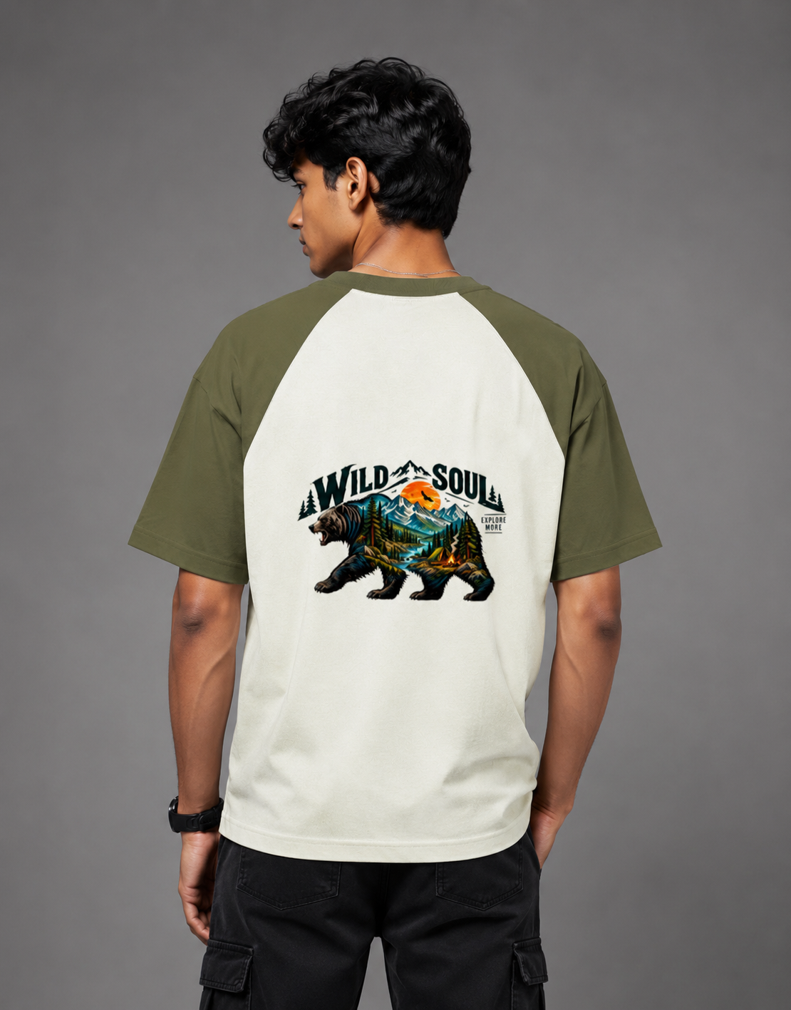 Wild Soul Premium 100% cotton 180GSM Unisex Oversized Raglan t-shirt