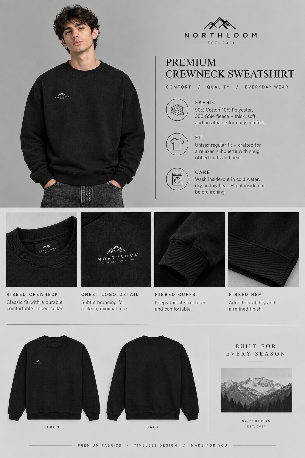 Heritage Urdu Quote 300 GSM Cotton Fleece | NORTHLOOM Unisex Sweatshirt