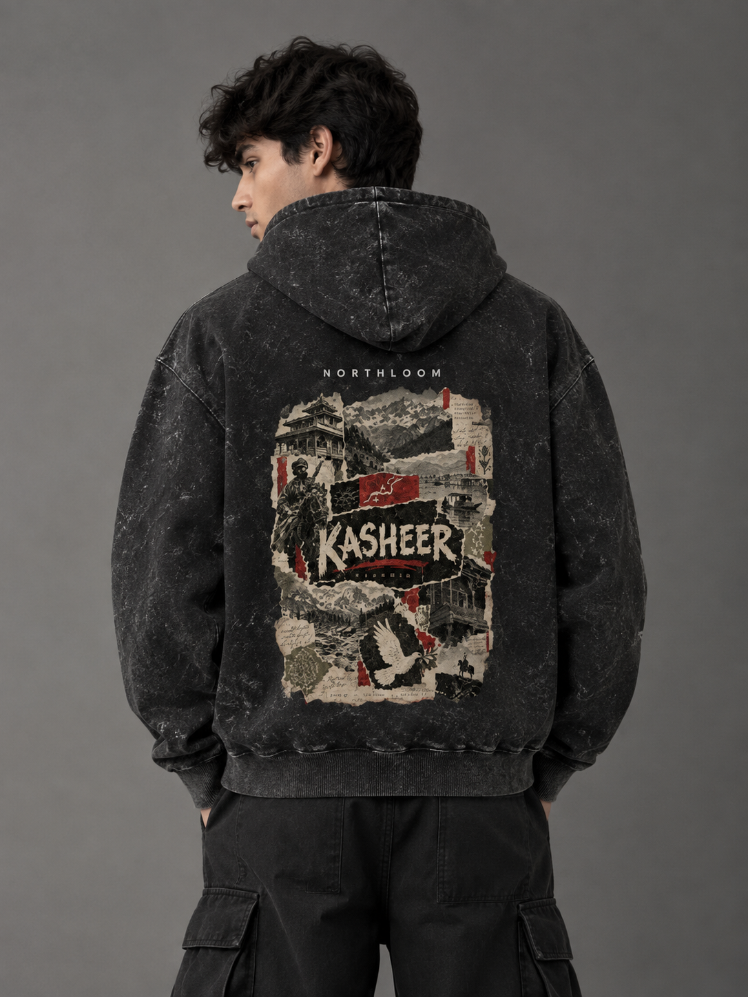 KASHEER Heritage Acid Wash Oversized Hoodie NORTHLOOM