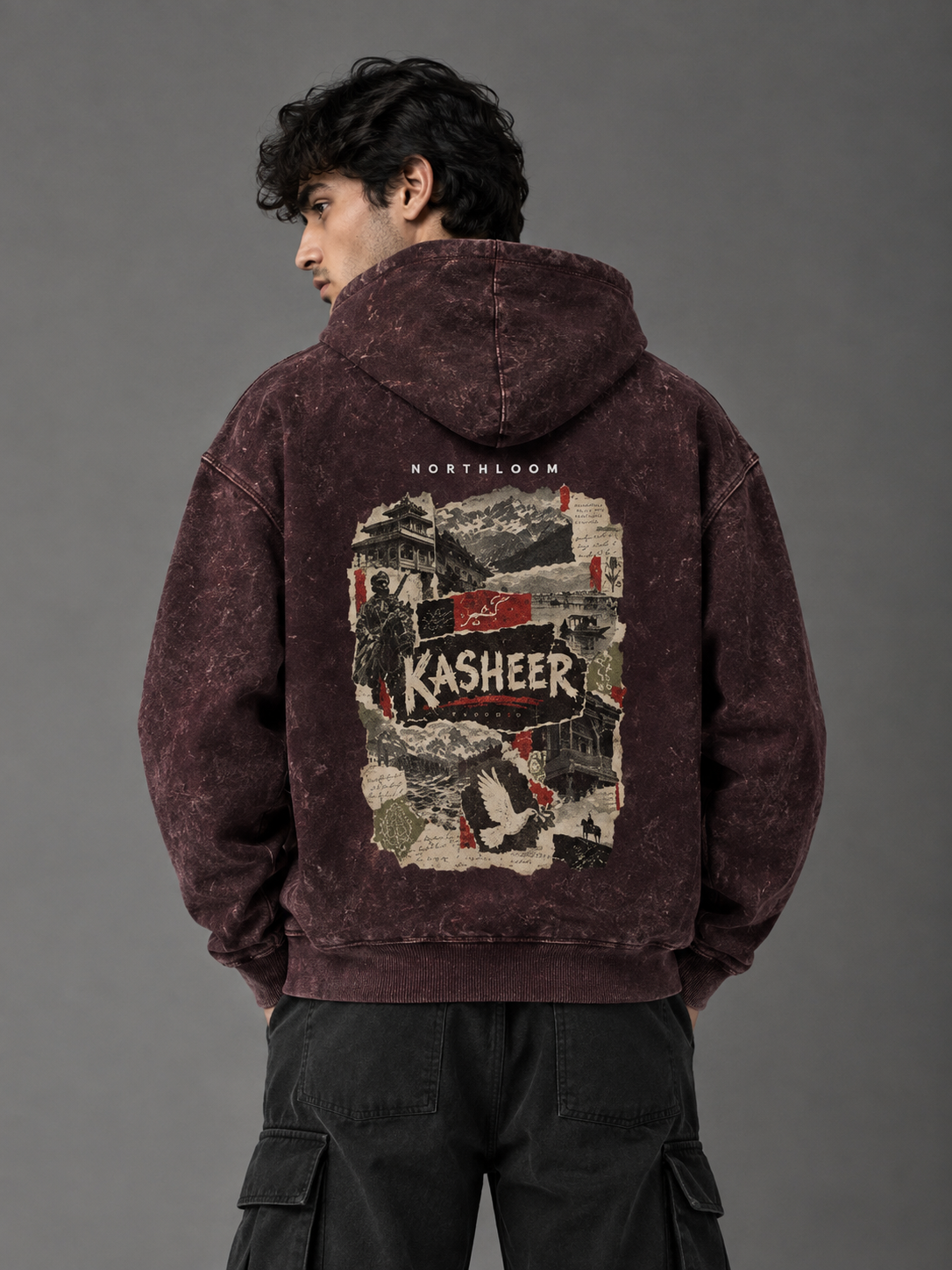 KASHEER Heritage Acid Wash Oversized Hoodie NORTHLOOM