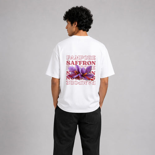 Pampore Saffron Oversized Premium Cotton T-Shirt – 240 GSM
